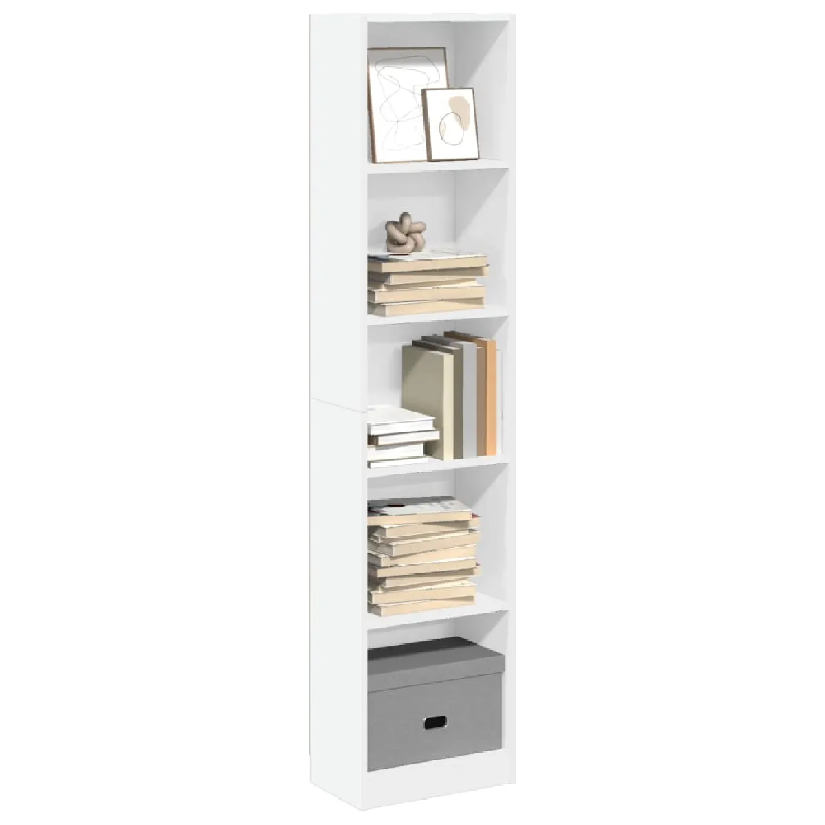 Non Communiqué Blanc Bibliothèque 40X24x176 Cm Bois D Ingénierie - Image 3