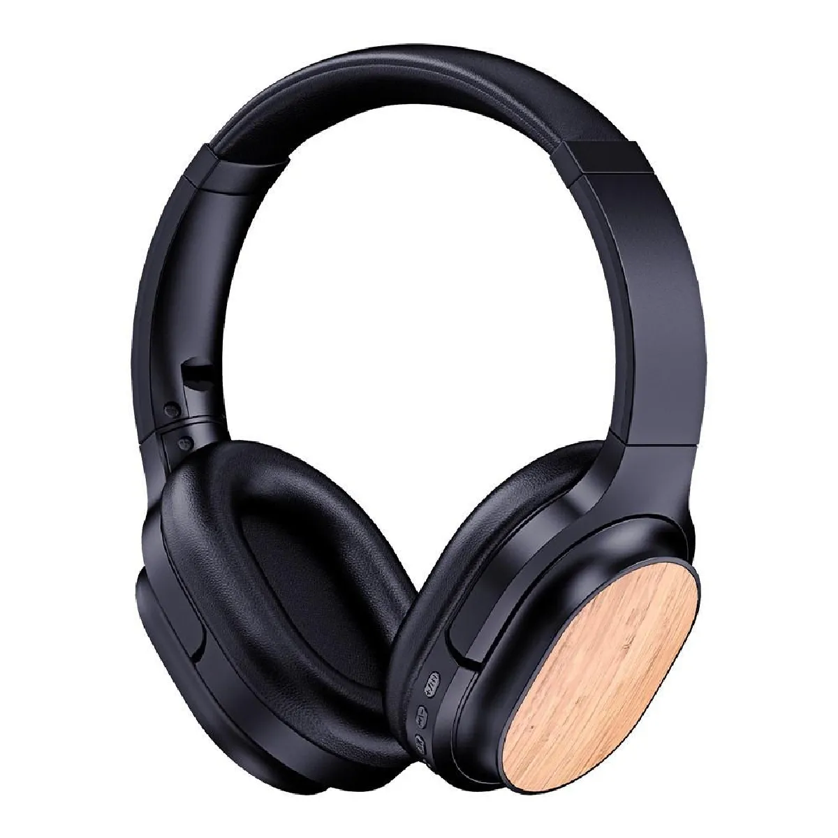 Yonis Blanc Casque Audio Bluetooth Bois Bambou
