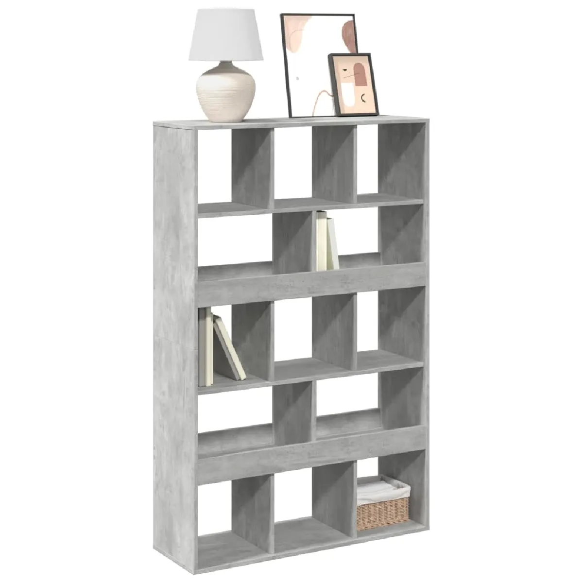 Non Communiqué Gris Vidaxl Bibliothèque Béton 100X33x156,5 Cm Bois D'ingénierie 3309369 - Image 3