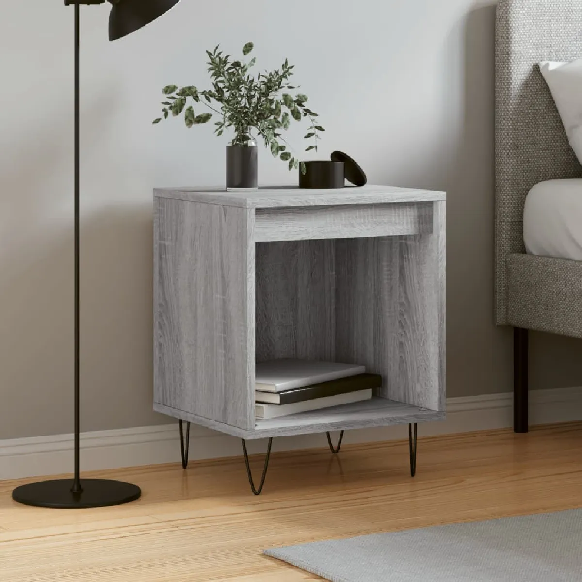 Vidaxl Gris Table De Chevet - Sonoma