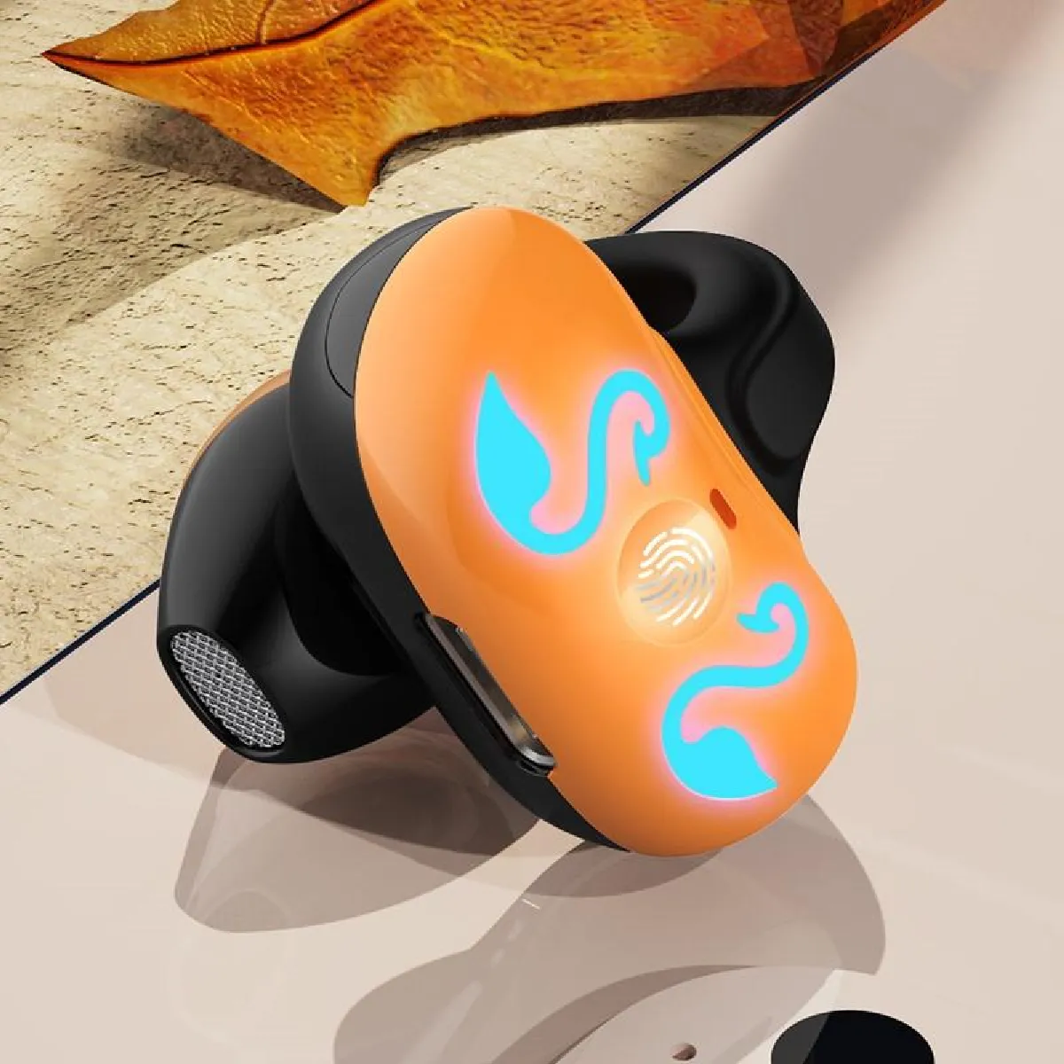 Yonis Marron Casque Sport Bluetooth 5.3 Sans Fil Conduction Air Léger Etanche Longue Autonomie