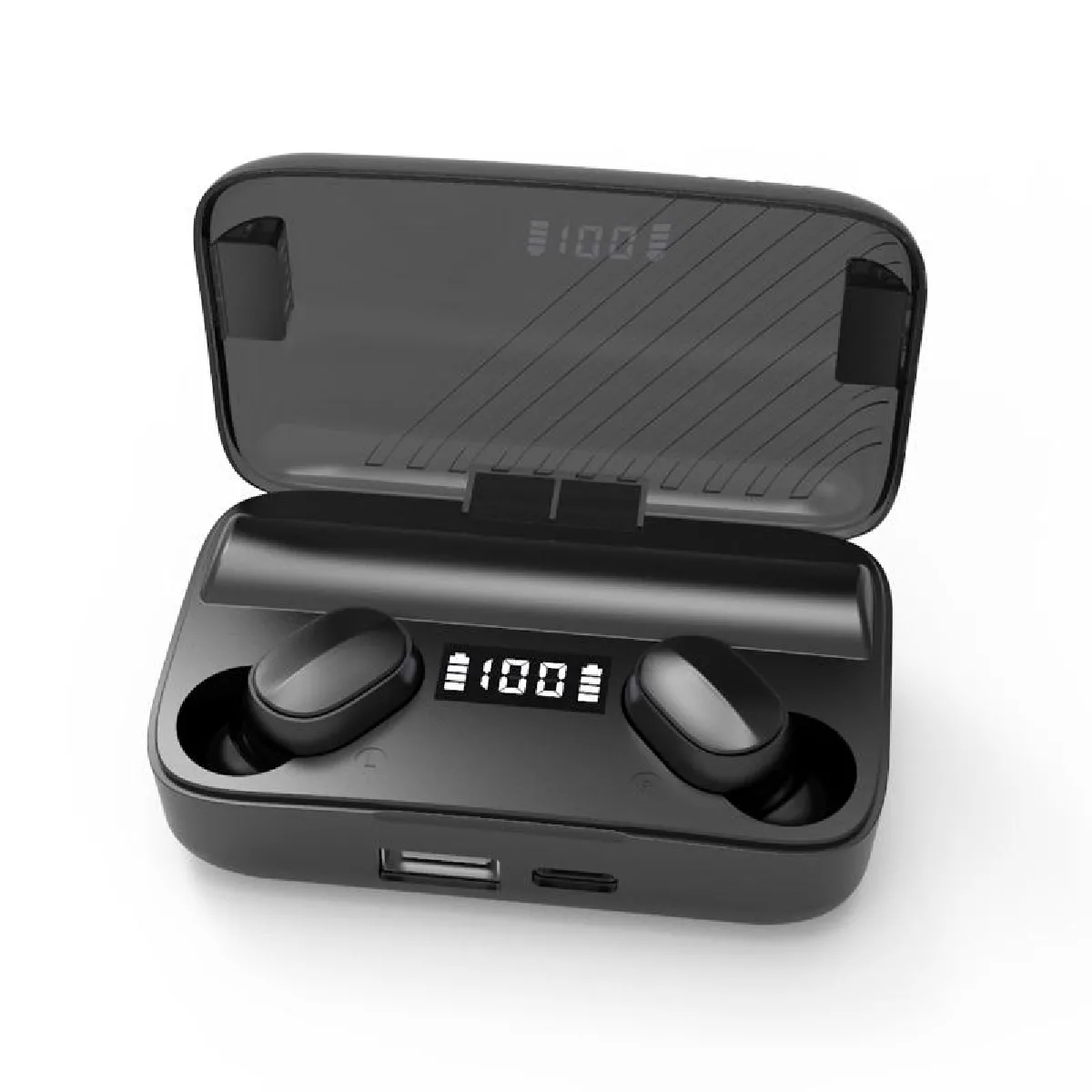 Yonis Noir Ecouteurs Bluetooth Noise Cancelling Led