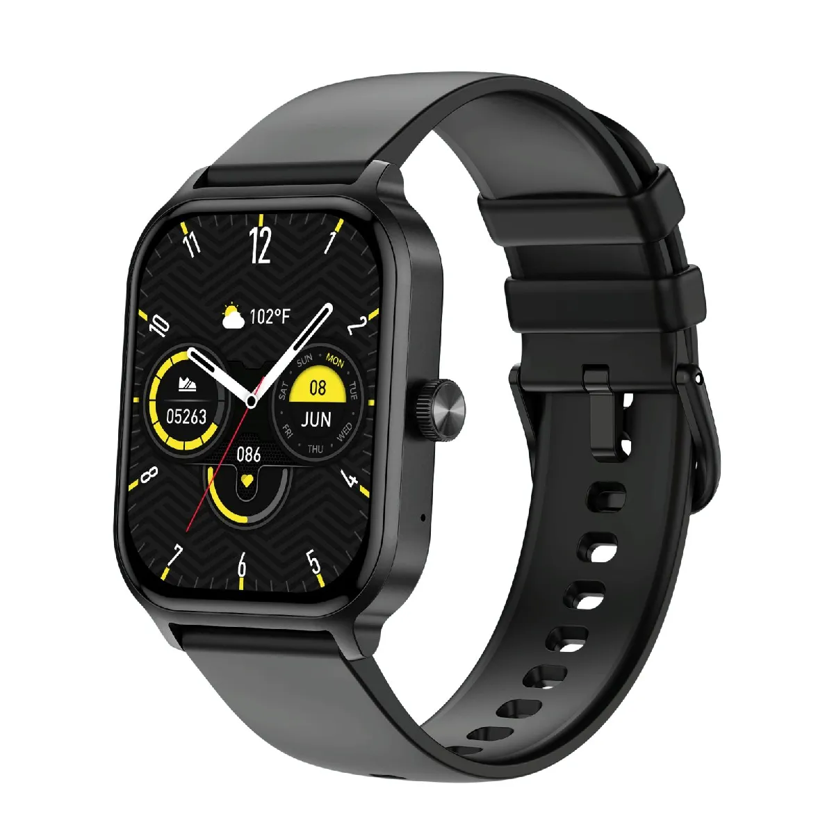 Yonis Noir Montre Connectée Ecran Couleur 1.93' Appels Bluetooth Santé Or 100+ Sports - Image 2