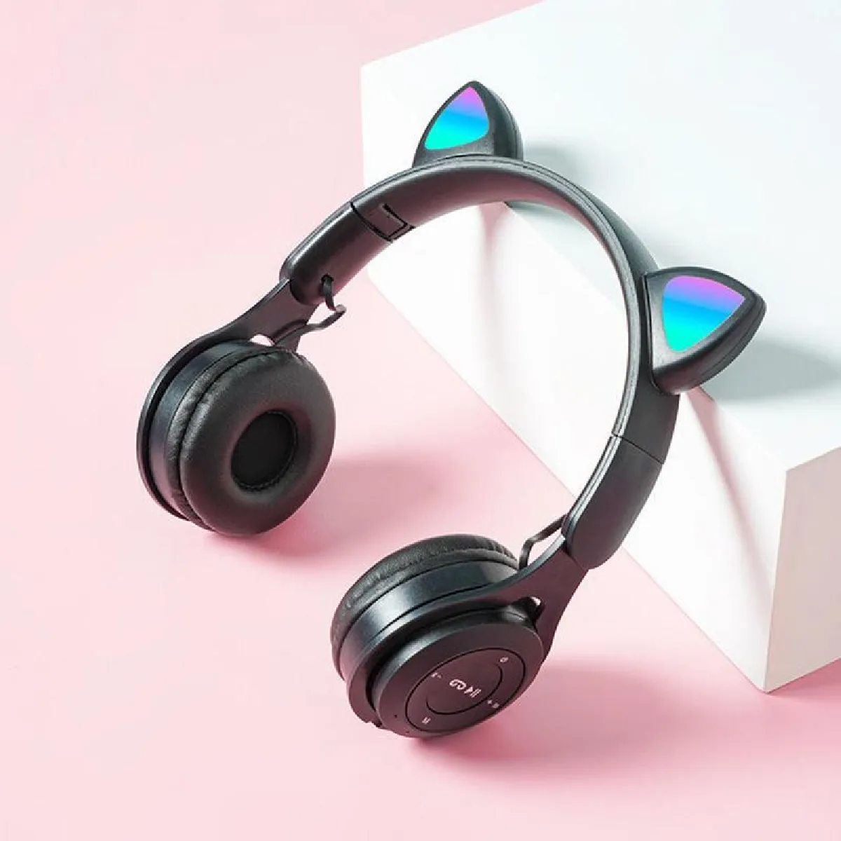Yonis Blanc Casque Audio Led Pliable Bluetooth
