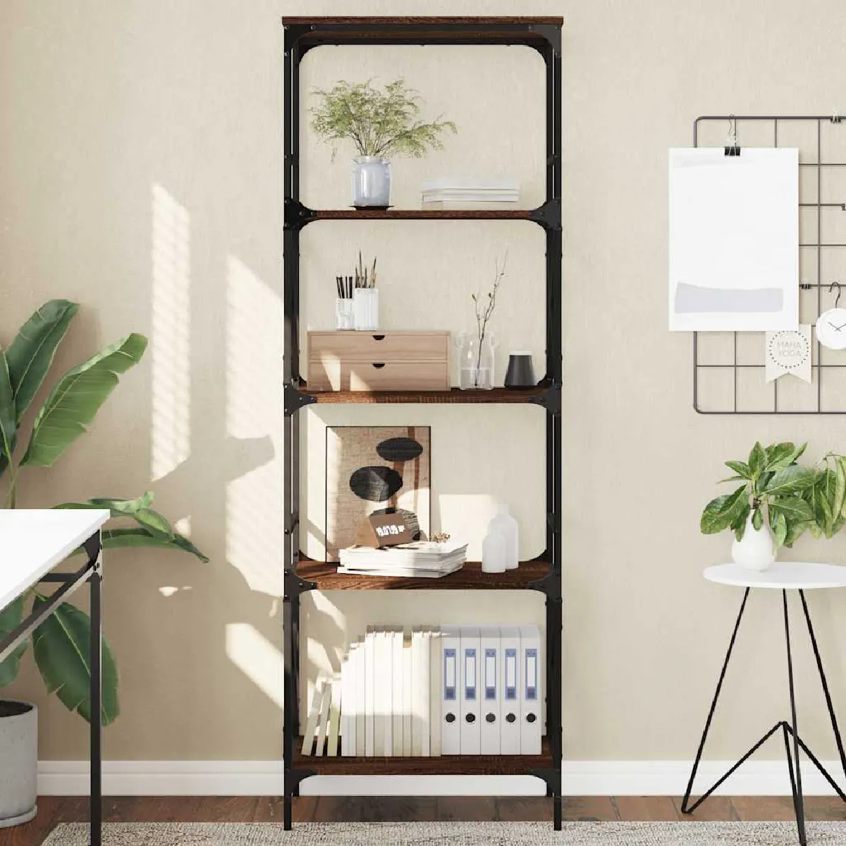 vidaXL Bibliothèque 5 niveaux chêne - vue 2