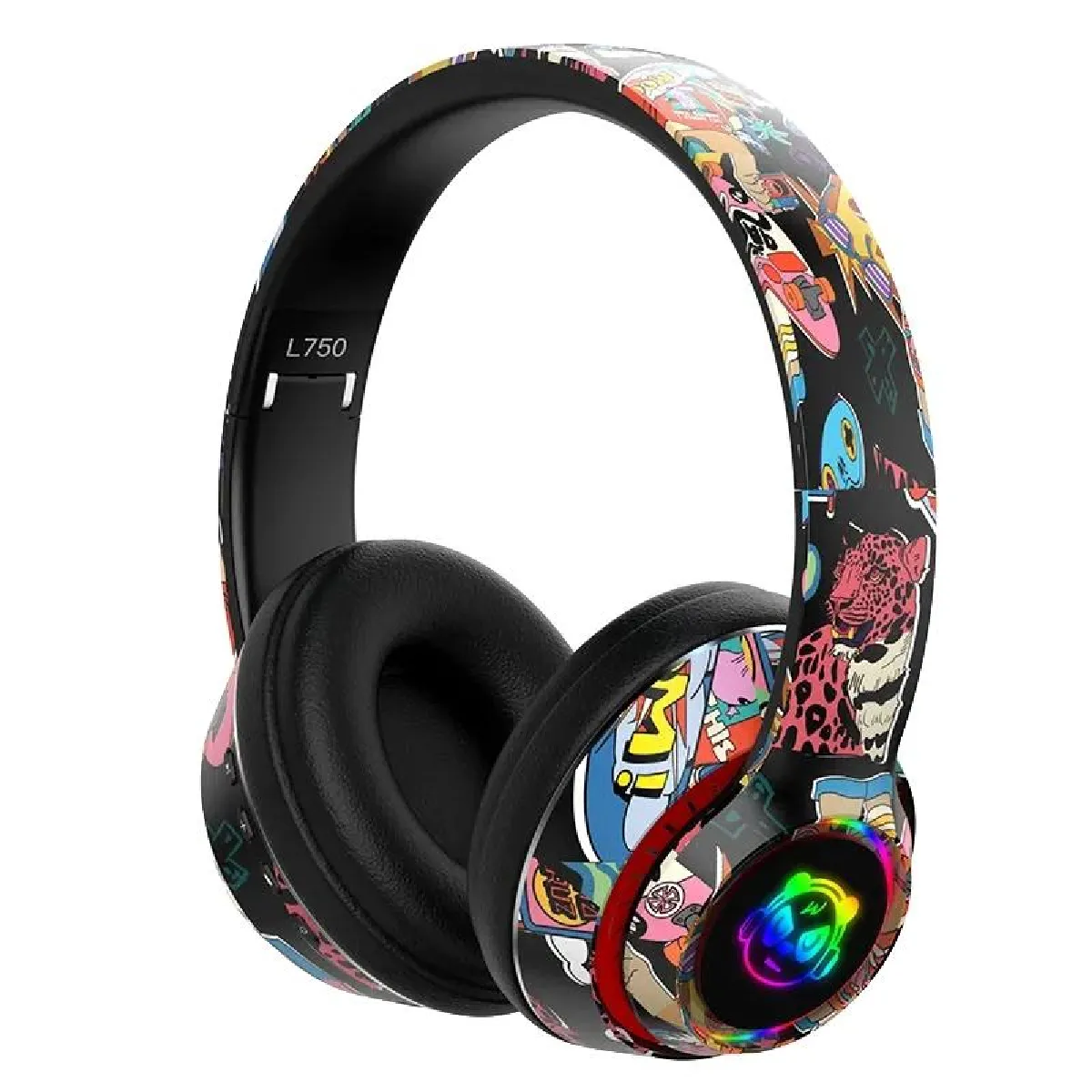 Yonis Noir Casque Audio Sans Fil Rgb Réduction De Bruit Pour Gaming Haute Qualité