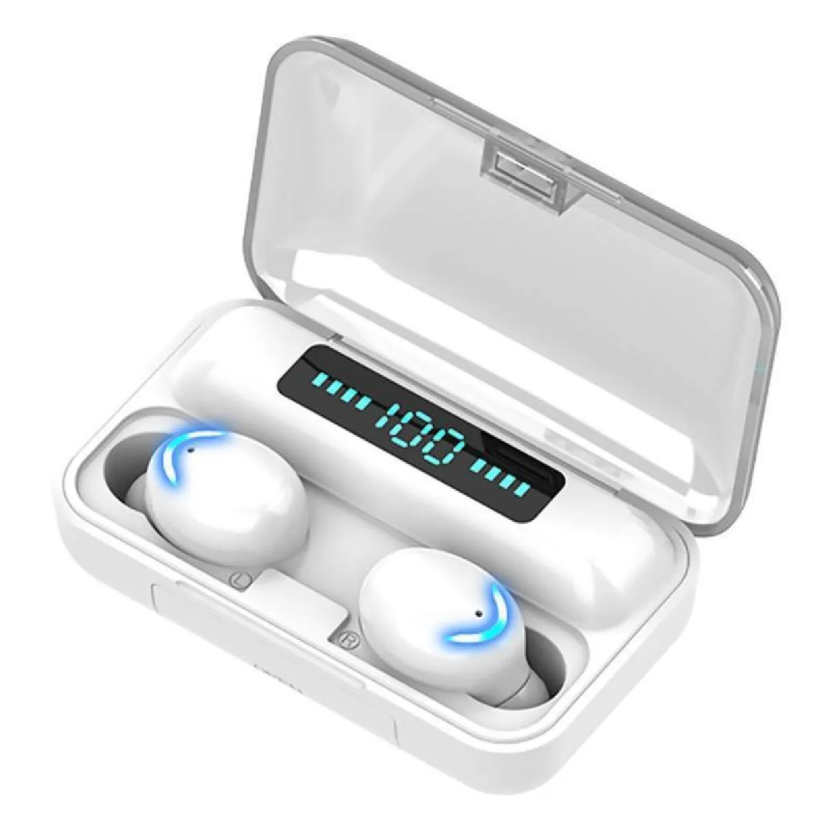 Yonis Blanc Ecouteurs Bluetooth Réduction De Bruit Led