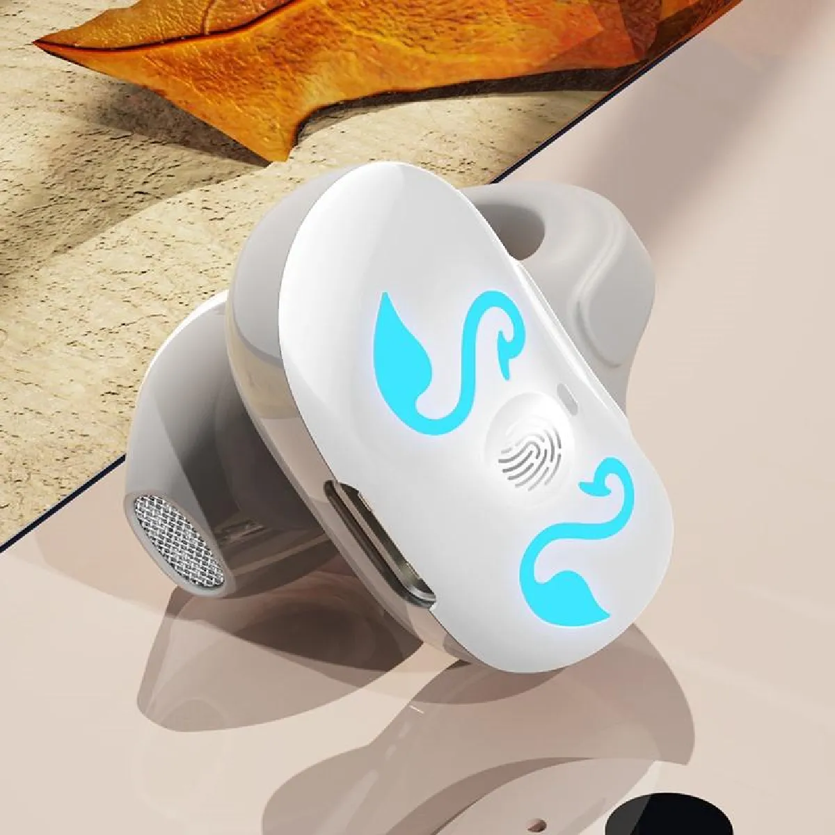 Yonis Gris Casque Sport Bluetooth 5.3 Sans Fil Conduction Air Léger Etanche Longue Autonomie