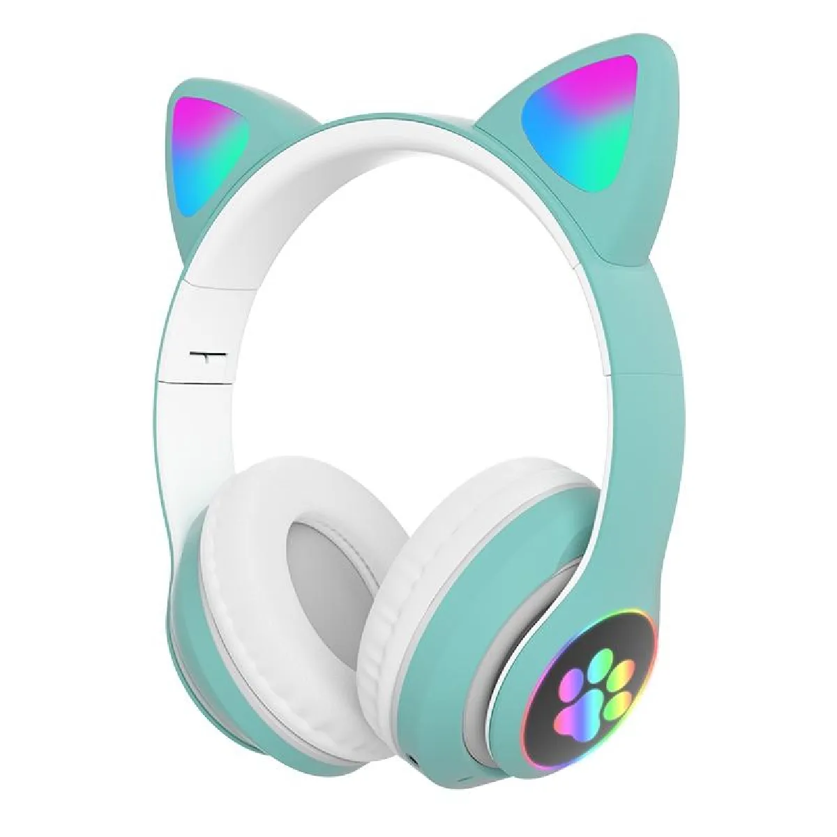 Non Communiqué Vert Casque Audio Bluetooth 5.0 Oreilles De Chat Rgb Stéréo Avec Réduction De Bruit Yonis - Image 2