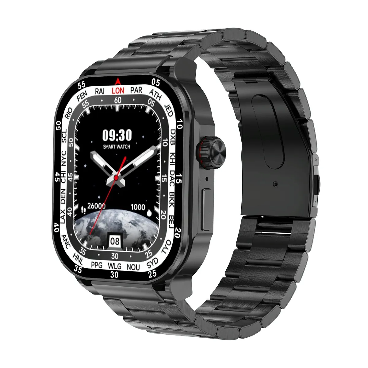 Yonis Noir Montre Connectée Sportive Ip67 Appels Bluetooth