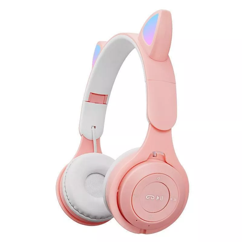 YONIS Casque Audio Oreilles De Chat Pliant LED