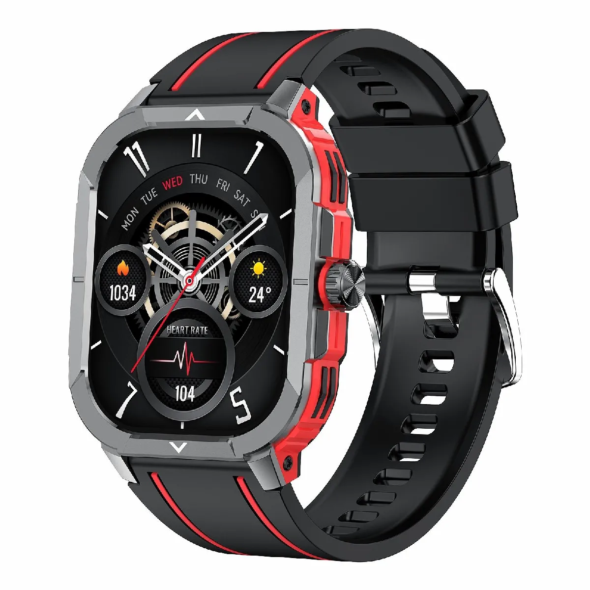 Yonis Rouge Montre Connectée Sport Étanche Ip68