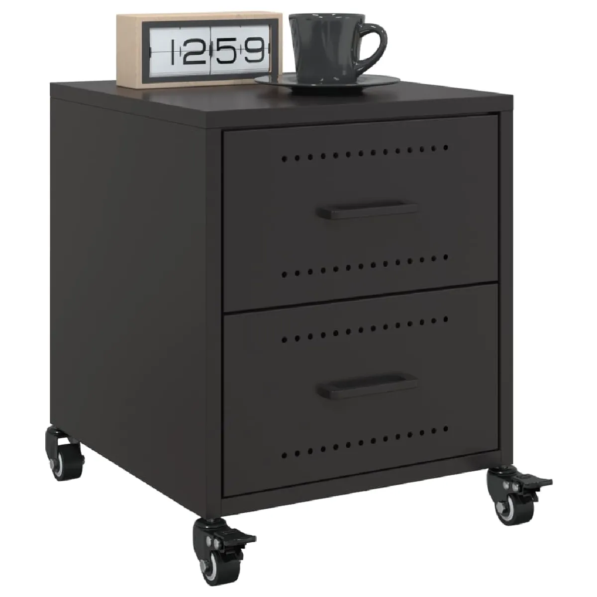 Vidaxl Noir Lot De 2 Tables De Chevet