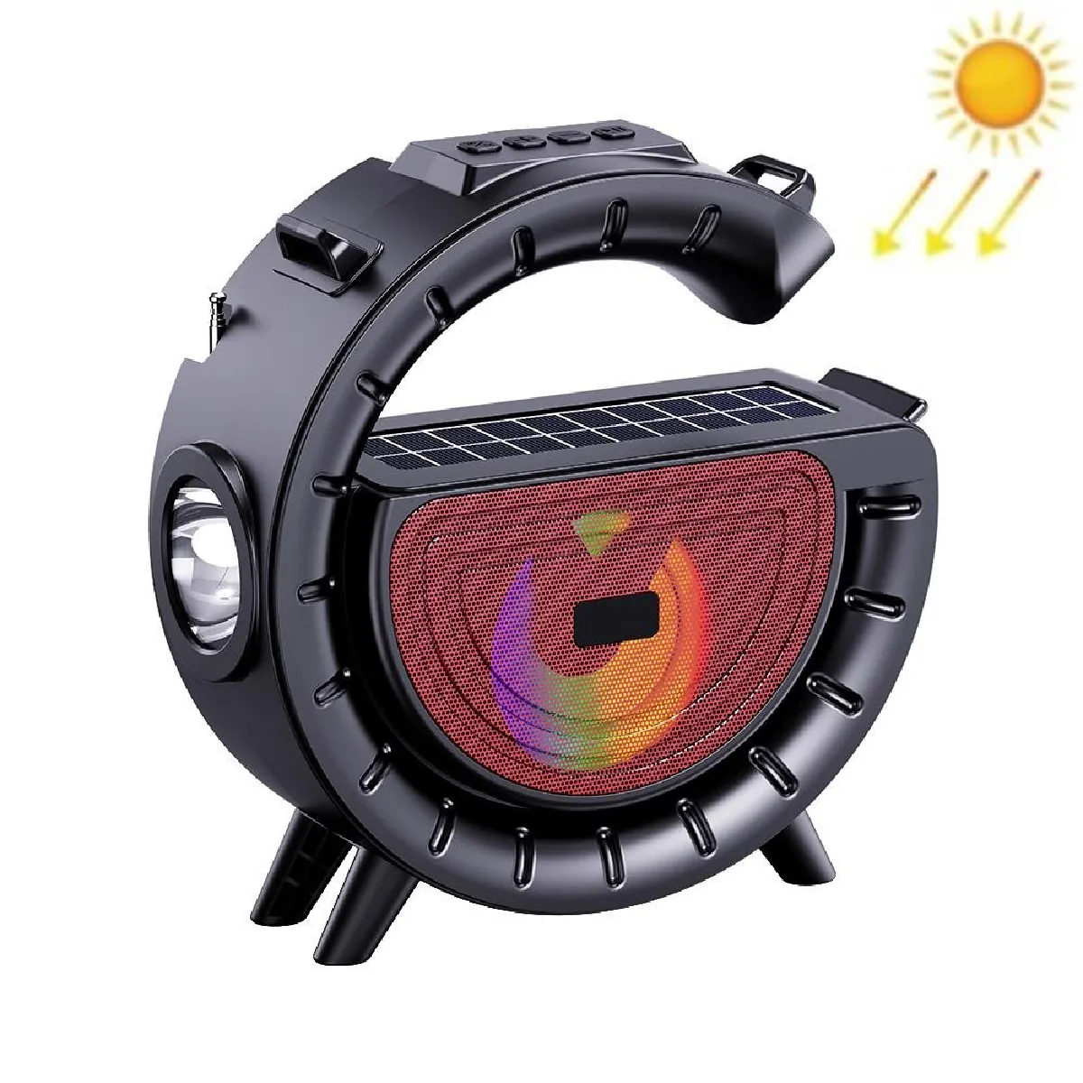 Yonis Rouge Enceinte Bluetooth Solaire - Image 2