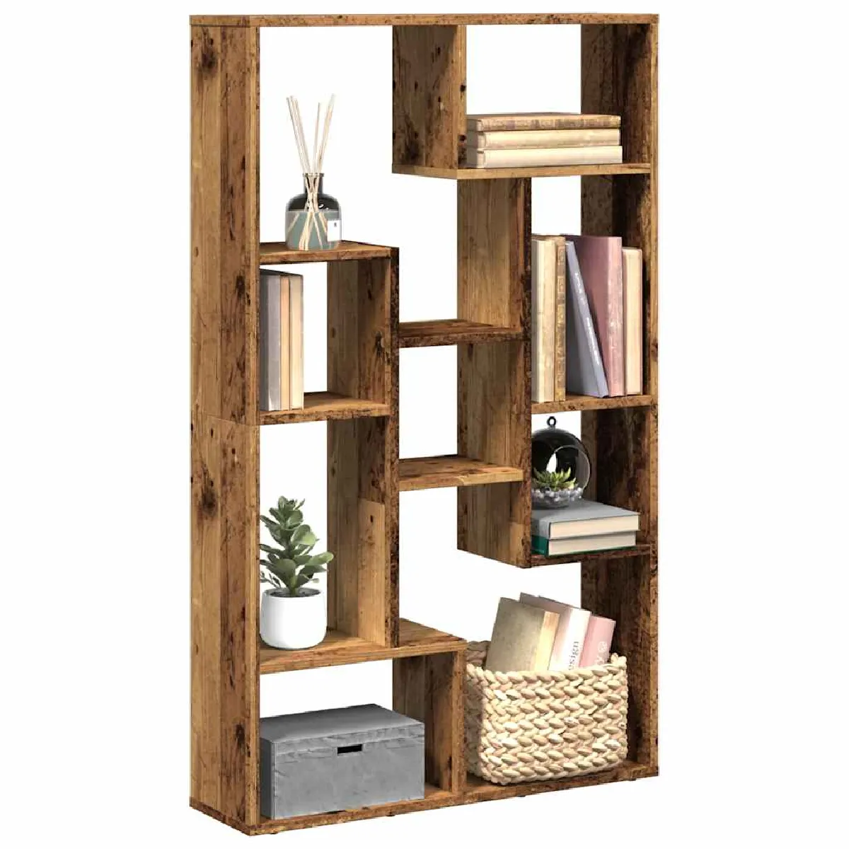Non Communiqué Marron Vidaxl Bibliothèque Vieux Bois 72X20x120 Cm Bois D'ingénierie, Étagère, Étagère De Rangement, Support À Livres, Étagère À Livres, Étagère De Stockage 858163 - Image 3