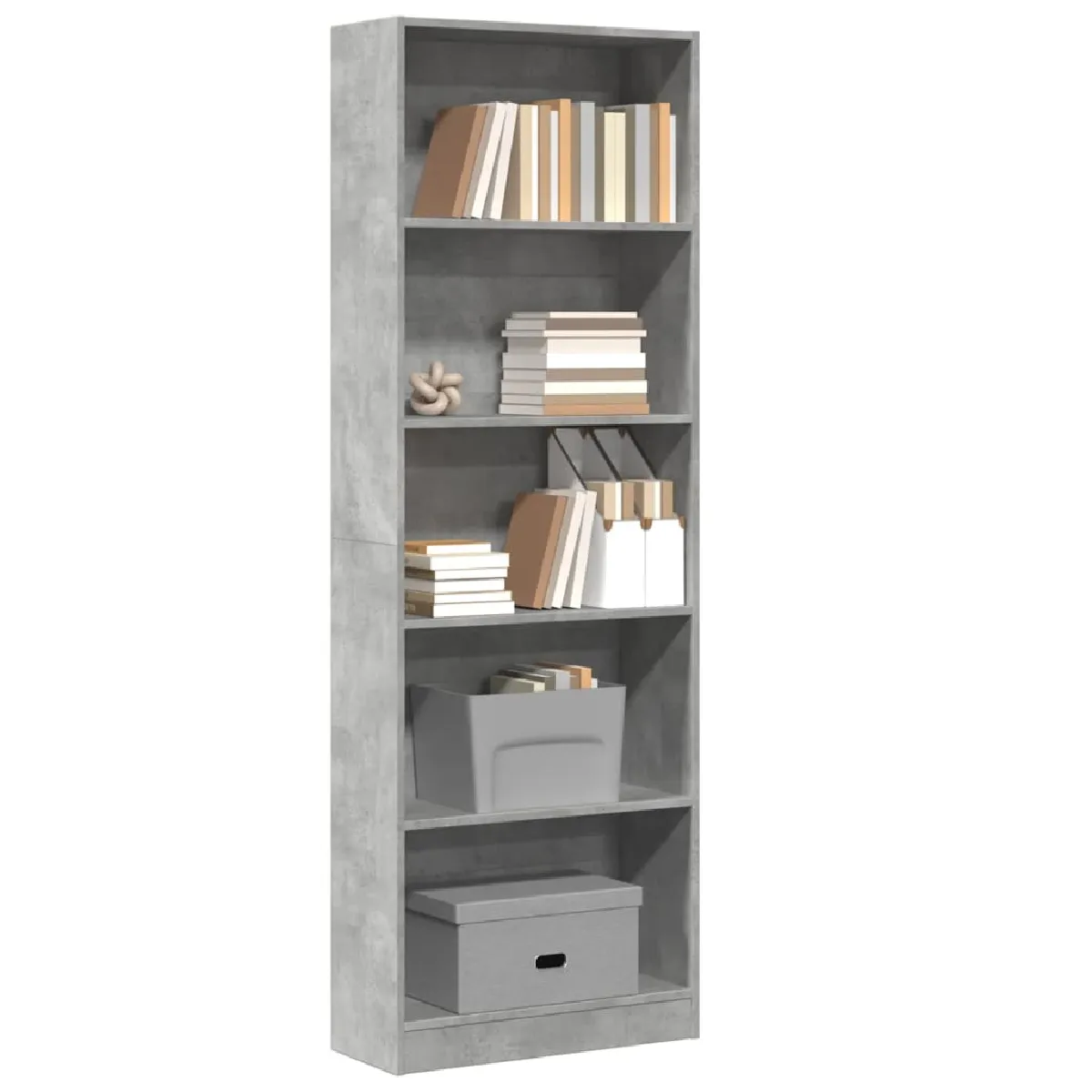 Vidaxl Gris Bibliothèque - Béton