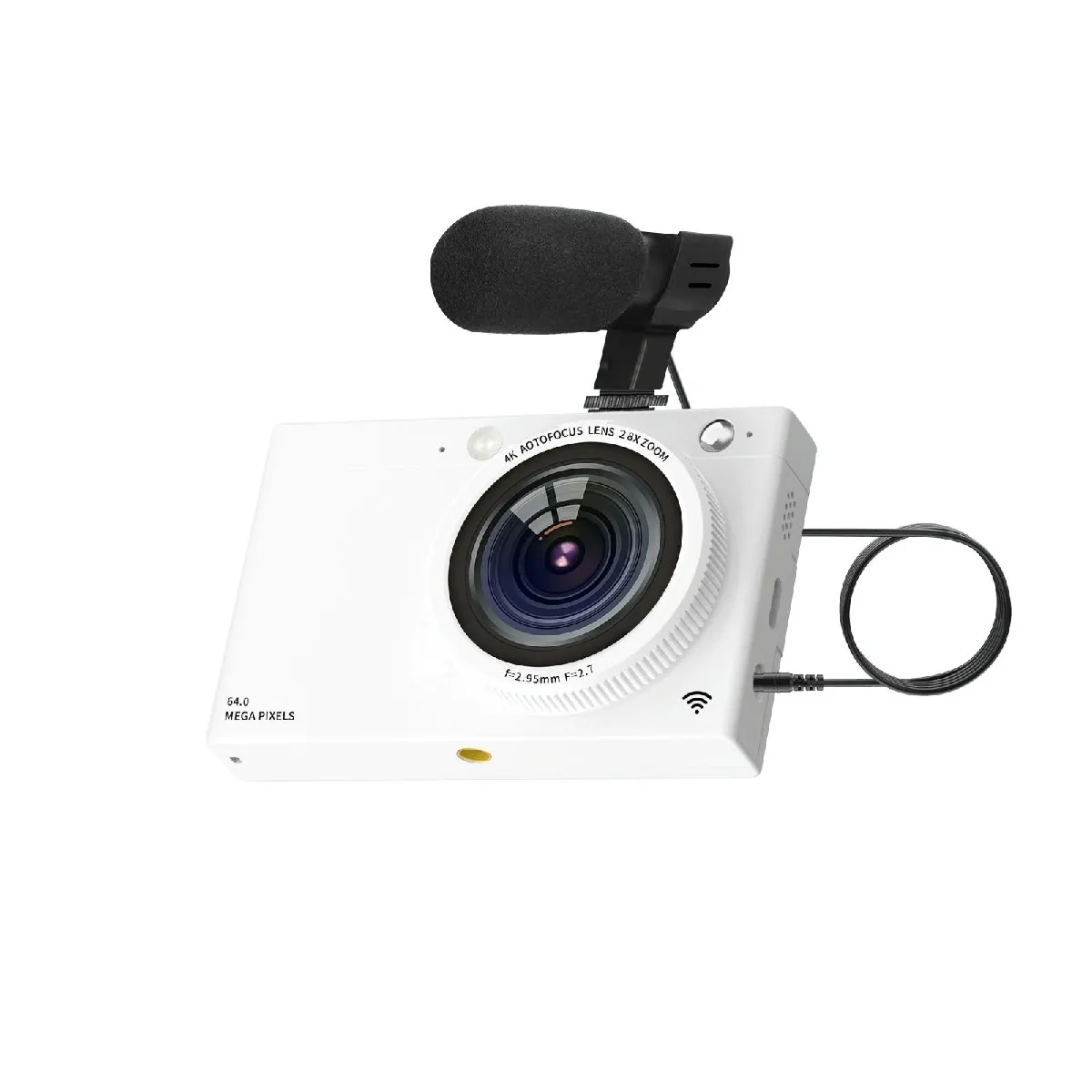 Yonis Blanc Caméscope Numérique 4K 64Mp Wifi
