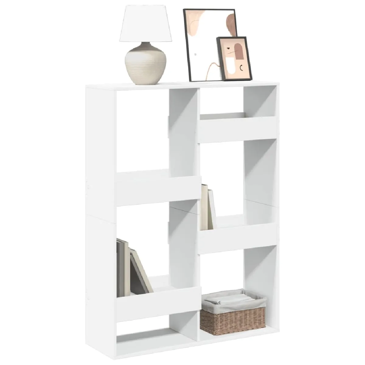 Non Communiqué Blanc Bibliothèque 100X33x135 Cm Bois D Ingénierie - Image 3