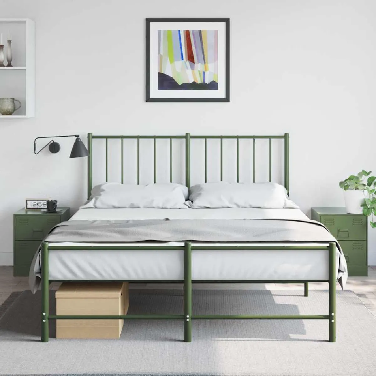 VIDAXL - Table de chevet - Acier - Vert - 34,5x39x44 cm - Lot de 2 - Image 3