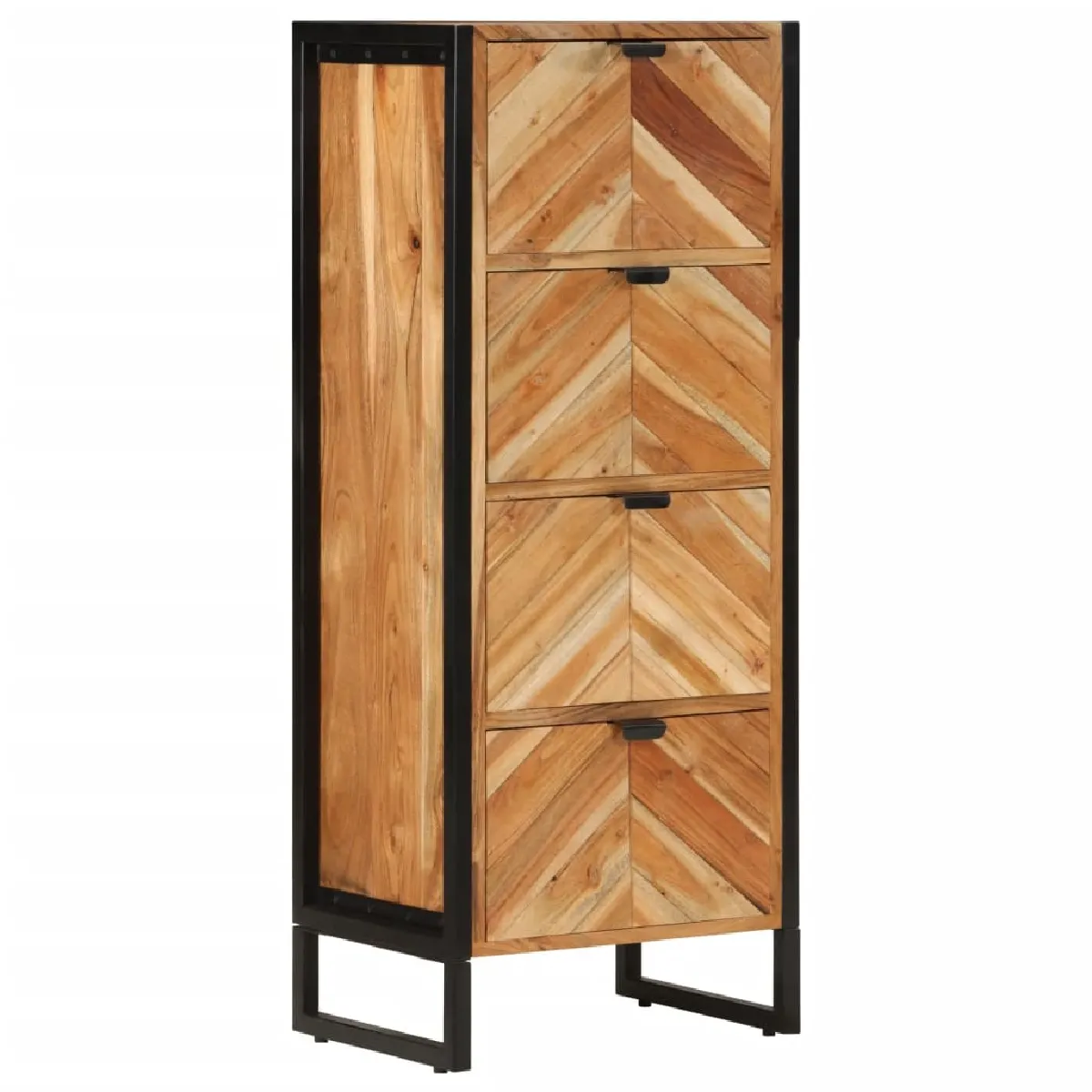 vidaXL Armoire de salle de bain - Acacia massif et fer