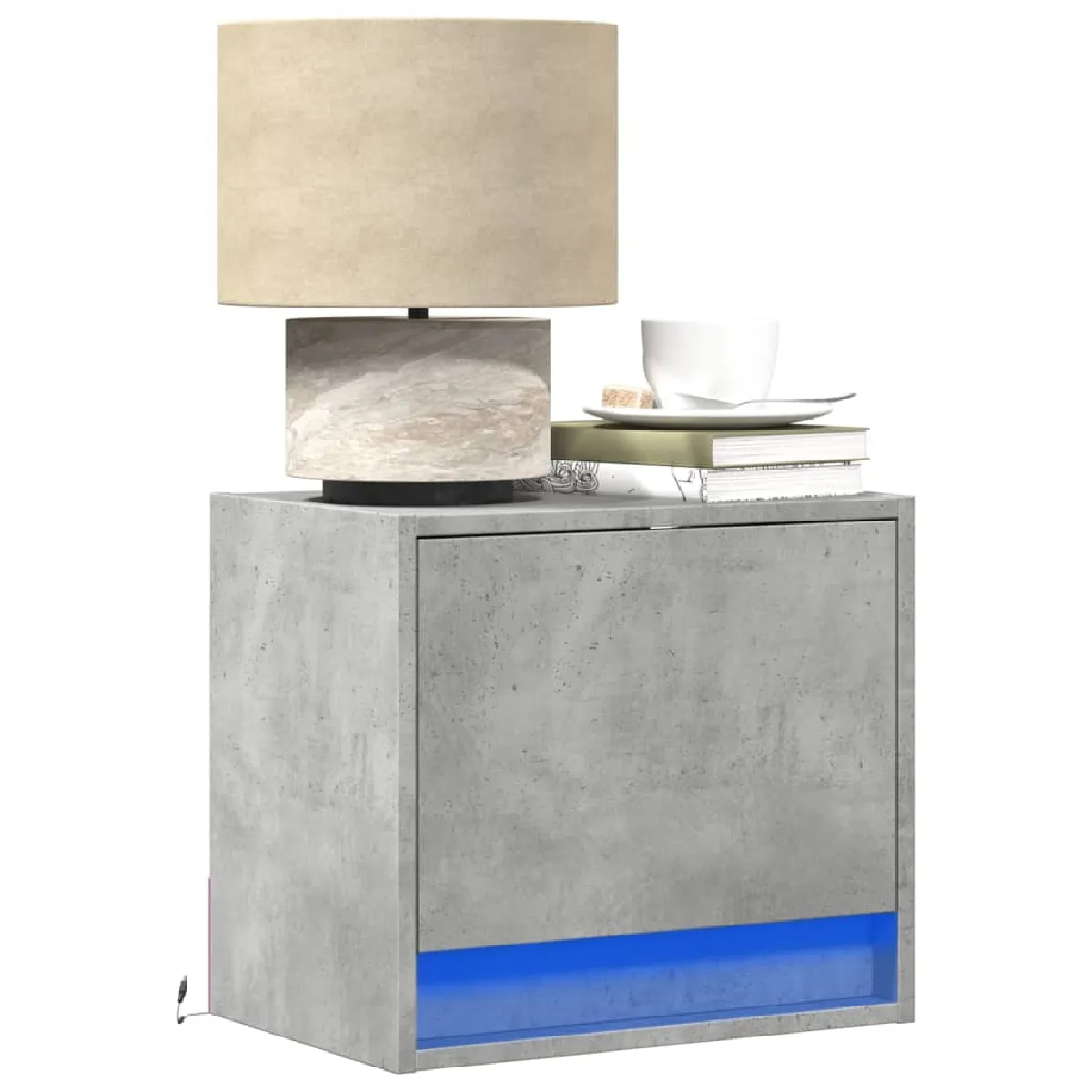 Vidaxl Gris Tables De Chevet Murales Led