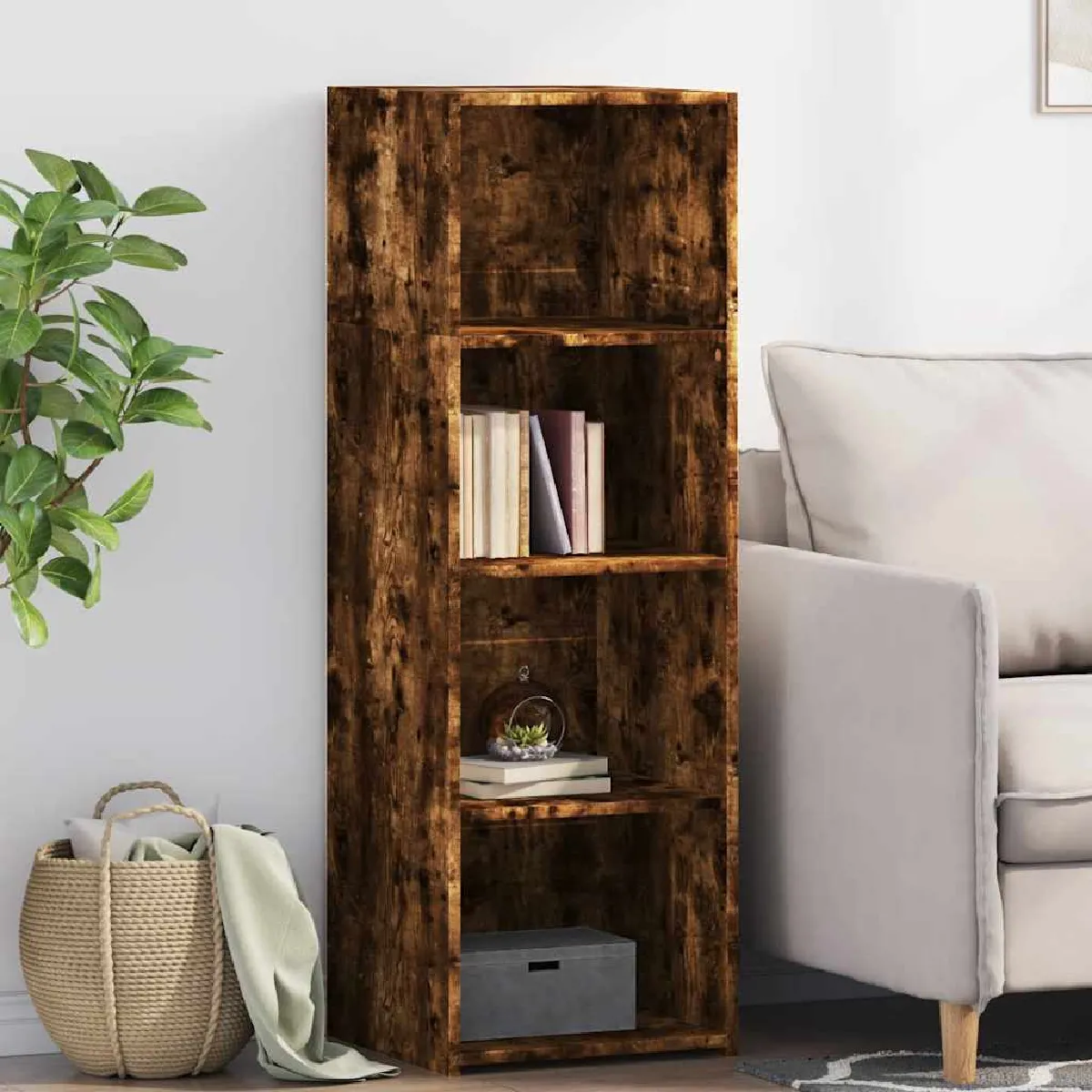 Vidaxl Buffet Chêne Fumé 40X41x124 Cm Bois D'ingénierie
