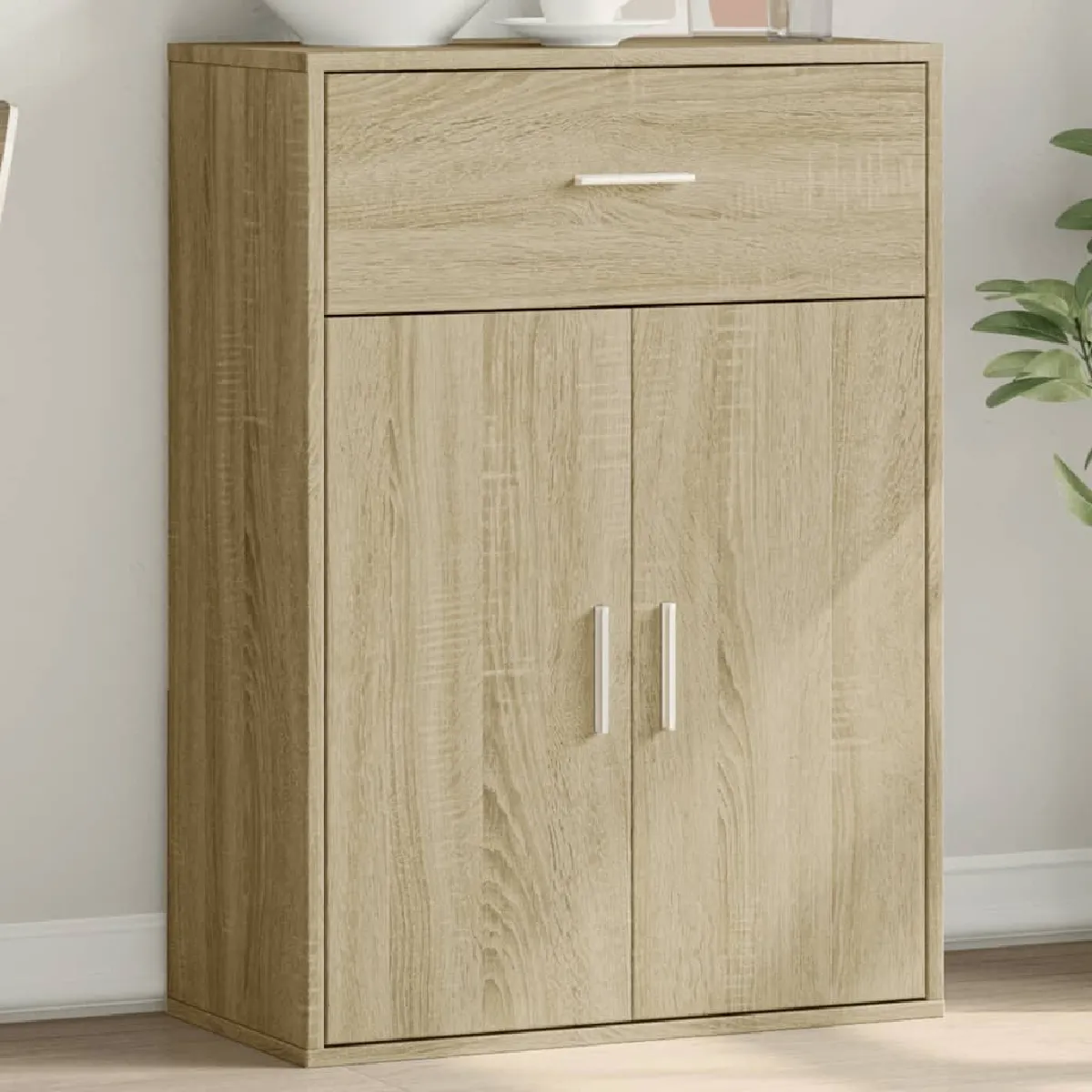 Non Communiqué Marron Vidaxl Buffet Chêne Sonoma 60X30x84 Cm Bois D'ingénierie, Armoire De Rangement, Meuble D'entrée, Meuble D'appoint 840494 - Image 3