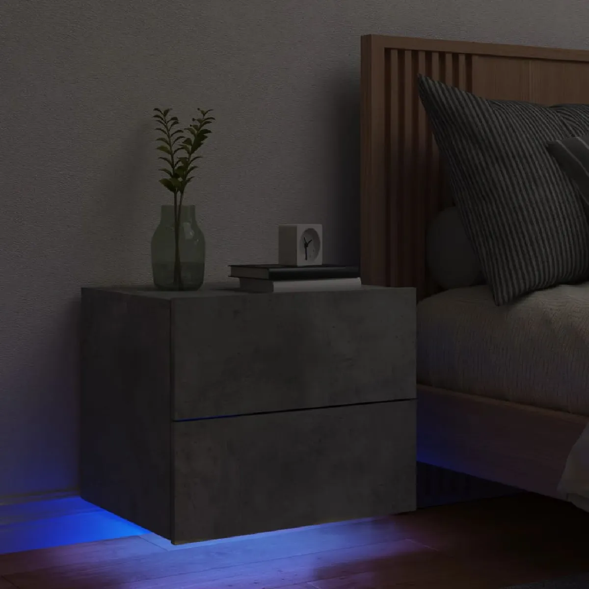 Vidaxl Gris Béton Led