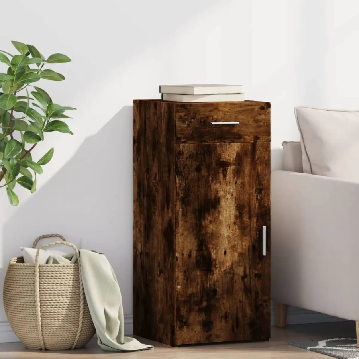 VIDAXL - Buffet - 40x42,5x93 cm - Chêne Fumé - Image 2