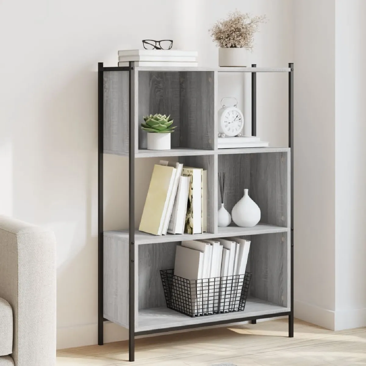 Vidaxl Bibliothèque sonoma gris 72x28x109 cm bois d'ingénierie 838886