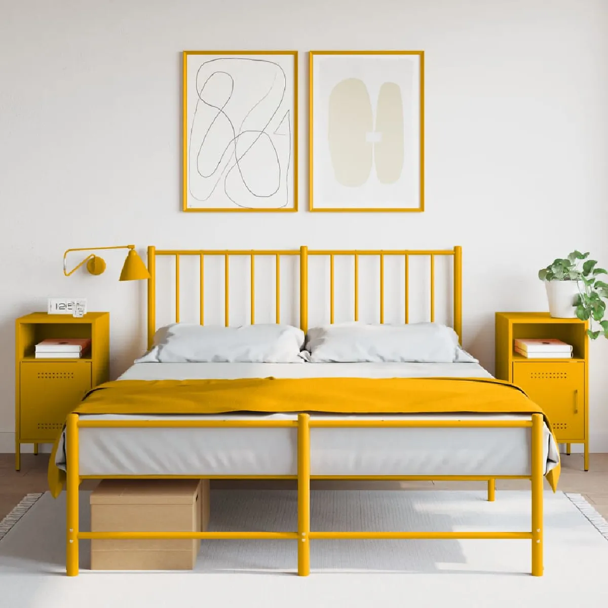 Non Communiqué Jaune Vidaxl Tables De Chevet 2 Pcs, Armoires De Lit Avec Porte, Tables De Nuit Avec Compartiment, Armoires De Nuit, 843073 - Image 3