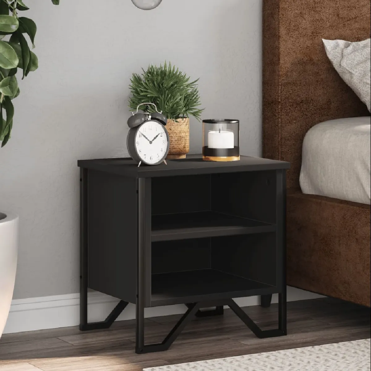 vidaXL - Table de chevet - Noir - 40x30x40 cm - Lot de 2 - Image 2