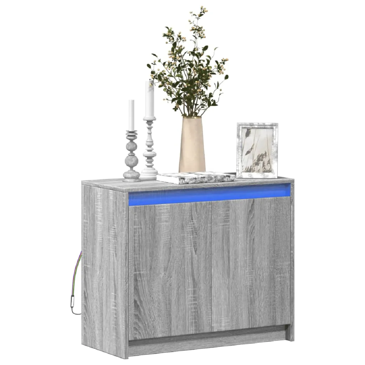 Vidaxl Gris Buffet Avec Led Sonoma
