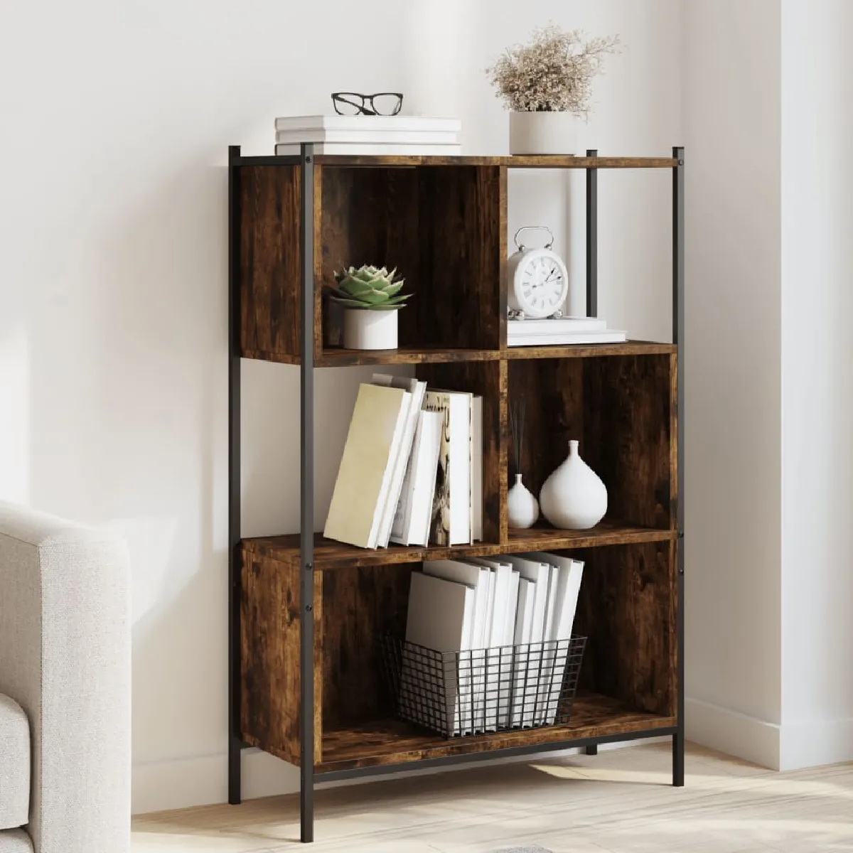 Vidaxl Bibliothèque chêne fumé 72x28x109 cm bois d'ingénierie 838885