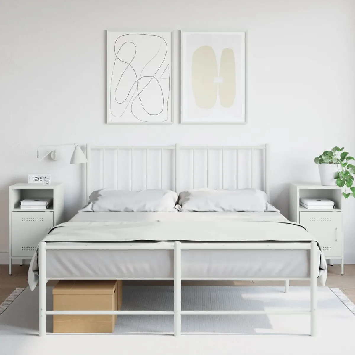 Non Communiqué Blanc Vidaxl Tables De Chevet 2 Pcs, Armoires De Lit Avec Porte, Tables De Nuit Avec Compartiment, Armoires De Nuit Chambre, 843077 - Image 3