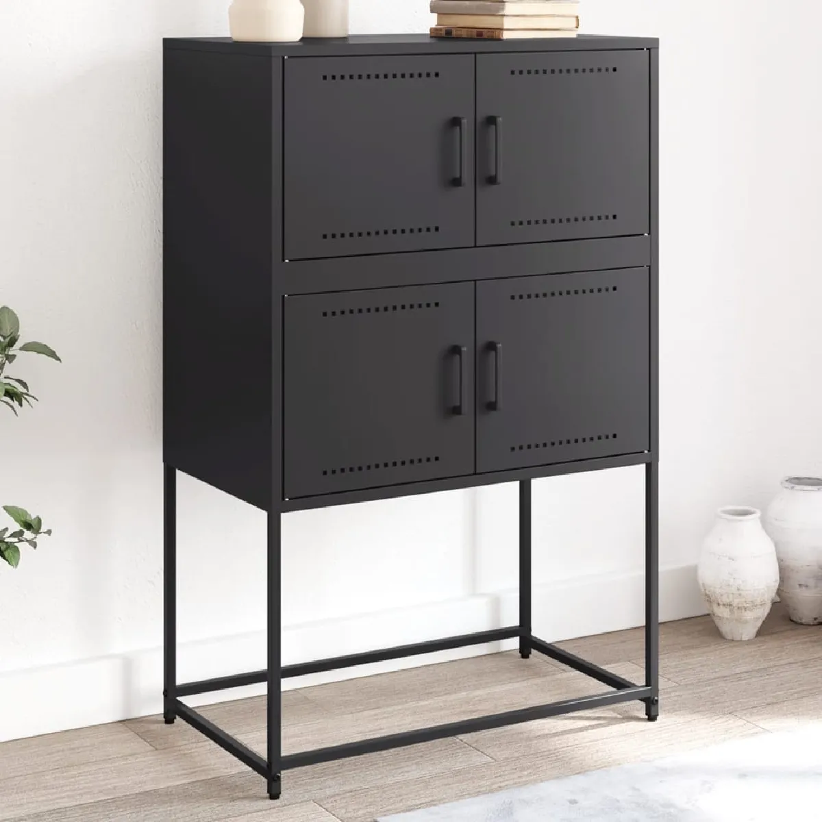 vidaXL - Buffet haut - 68,5x38,5x107 cm - Noir - Image 3