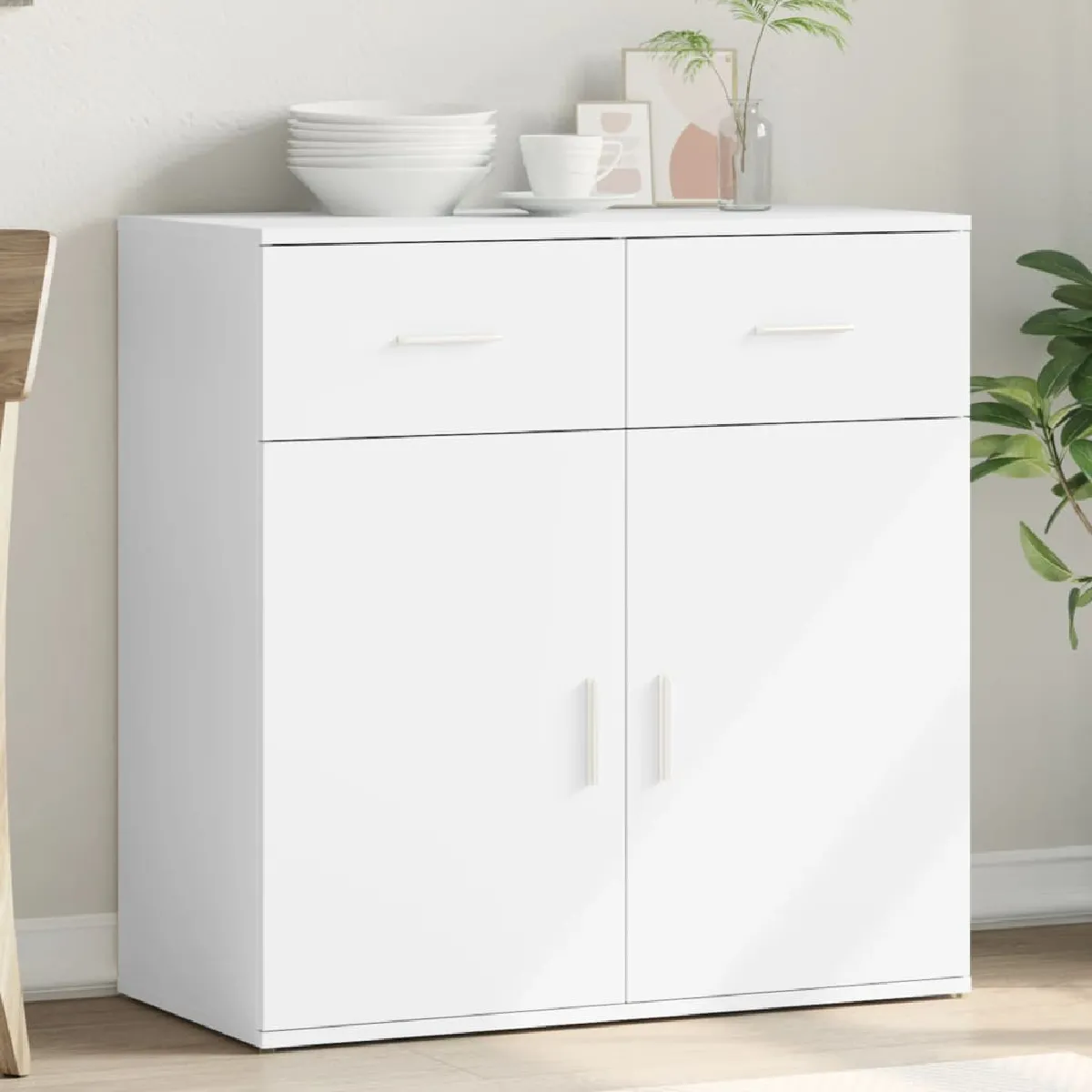 VIDAXL - Buffet - Meuble de Rangement Salon - Moderne - Blanc - Image 2