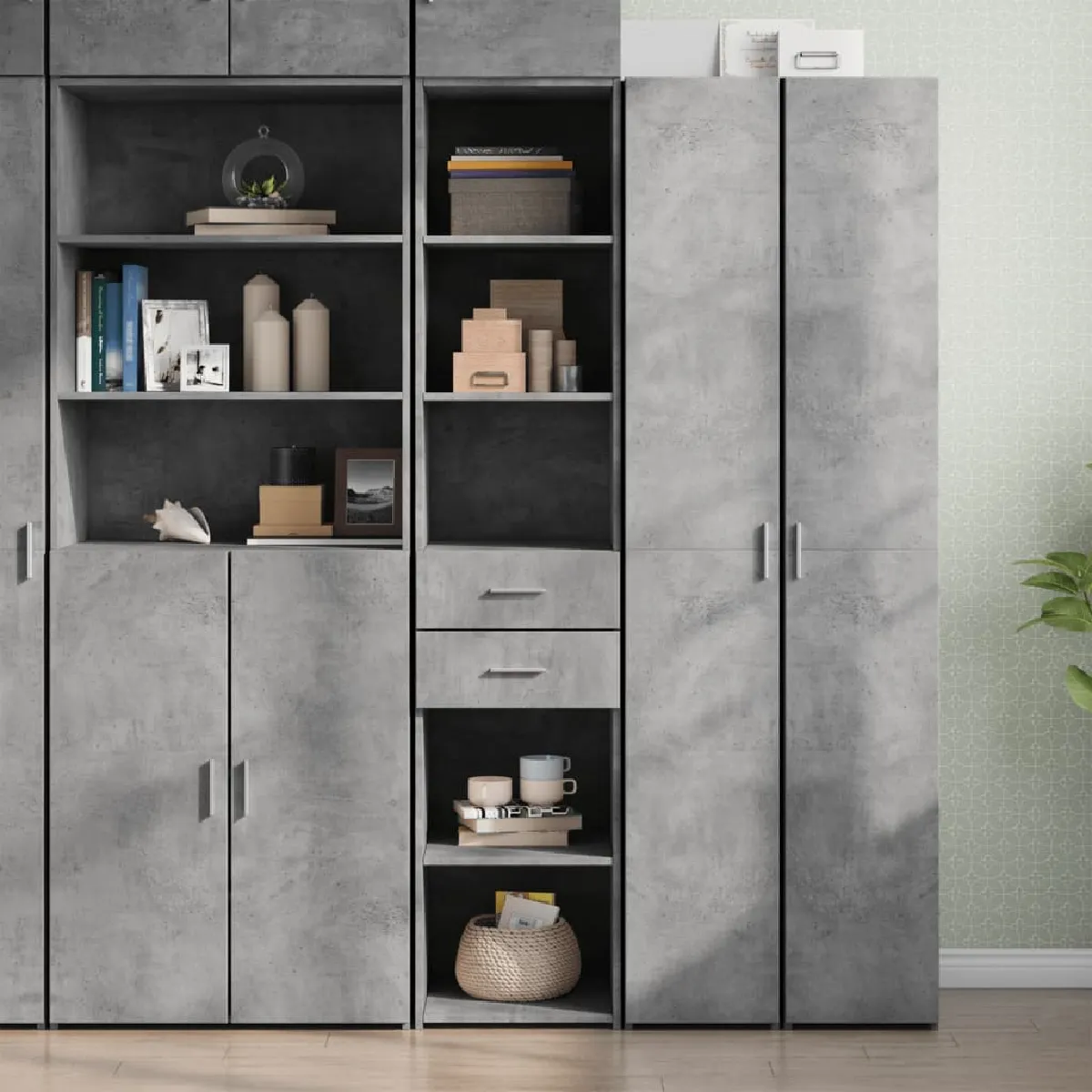 Vidaxl Gris Buffet Haut - Béton