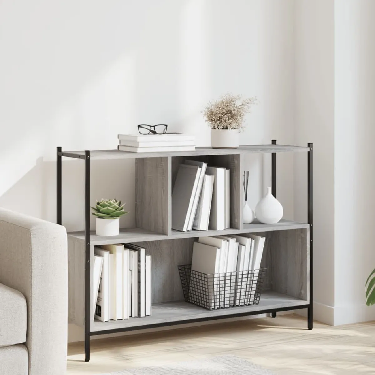 Vidaxl Bibliothèque sonoma gris 102x28x77,5 cm bois d'ingénierie 838901