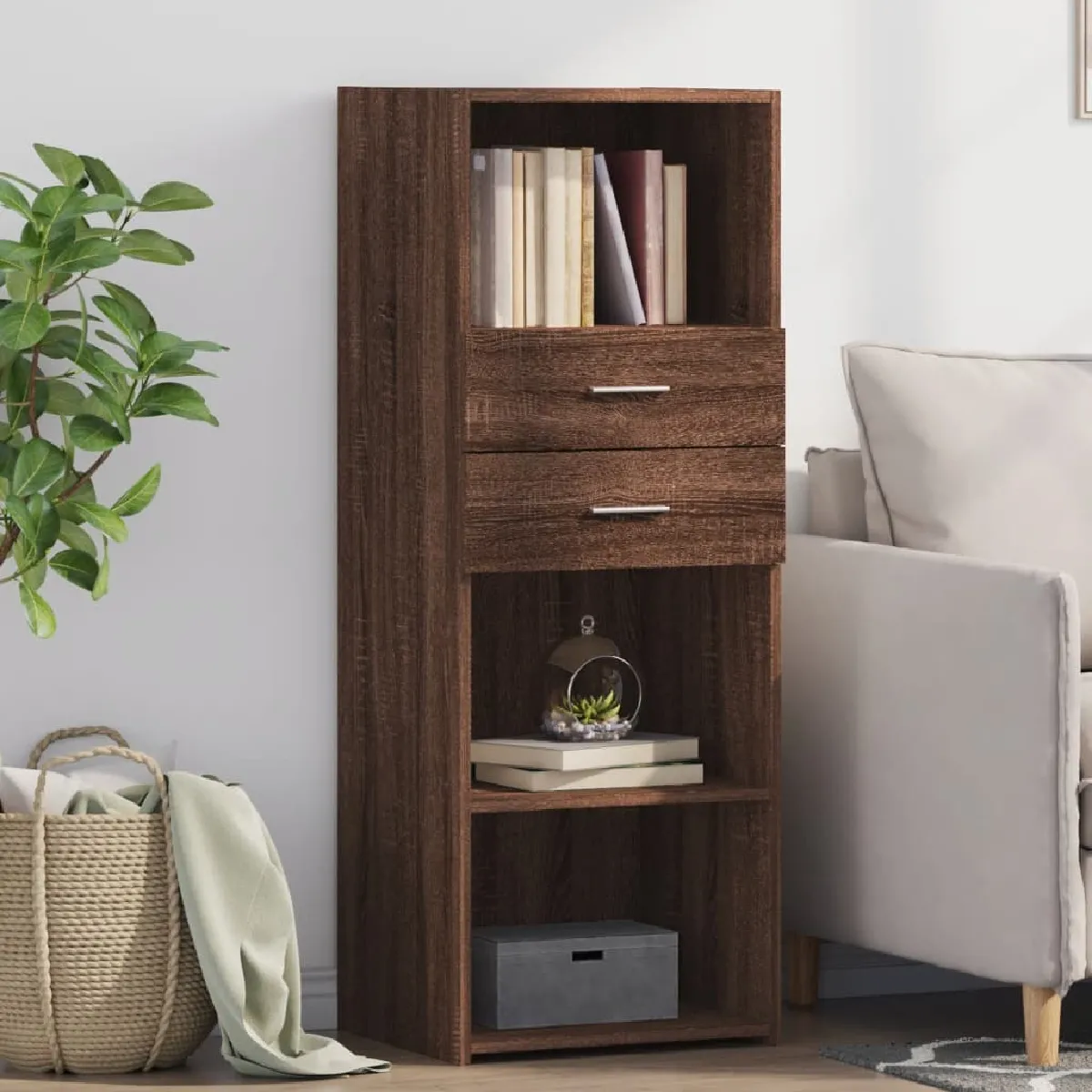 Vidaxl Marron Buffet Haut - Chêne