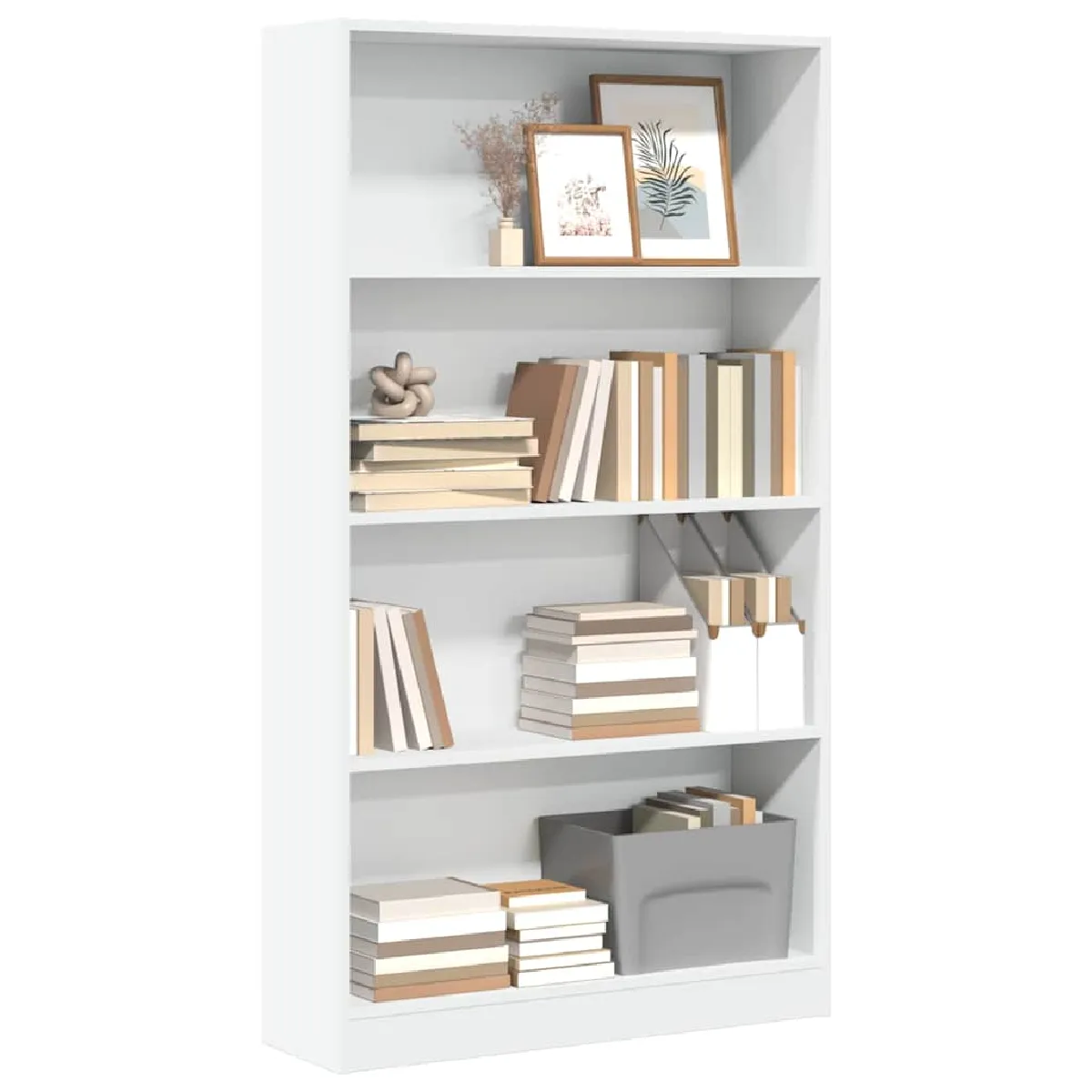 Vidaxl Blanc Bibliothèque 80X24x143 Cm Bois D Ingénierie - Image 2