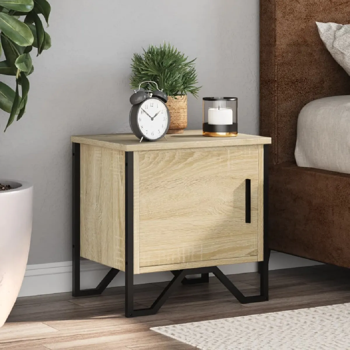 Non Communiqué Marron Vidaxl Tables De Chevet 2 Pcs Chêne Sonoma 40 X 30 X 40 Cm Aggloméré, Table D'appoint, Armoire De Lit, Table D'appoint Pour 848517 - Image 3