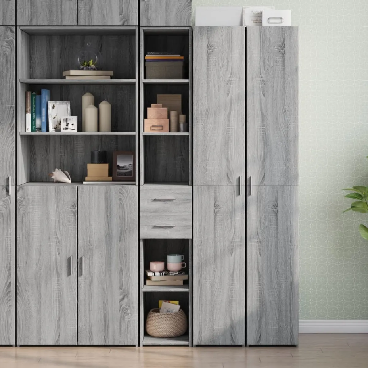 VIDAXL Buffet haut sonoma gris
