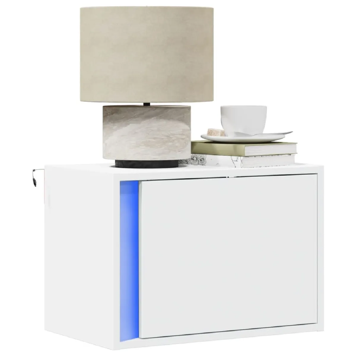 VIDAXL - Table de chevet murale - Flottante - LED - Blanc - Image 3