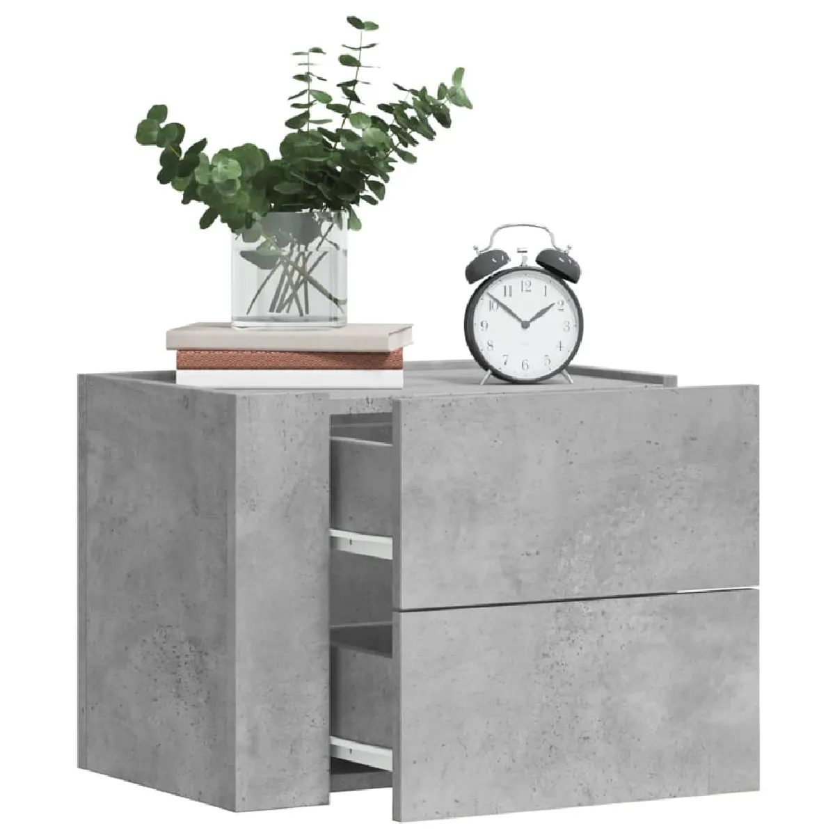 Vidaxl Gris Tables De Chevet Murales 2 Pcs - Béton