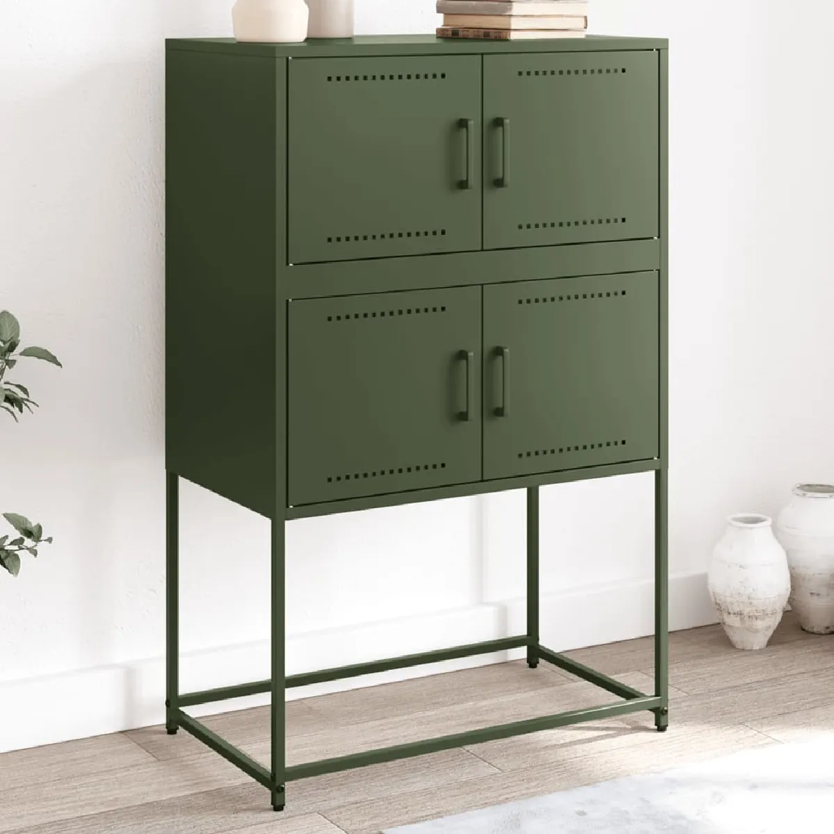VIDAXL - Buffet - Armoire de rangement - Vert Olive - 68,5x38,5x107 cm - Image 2