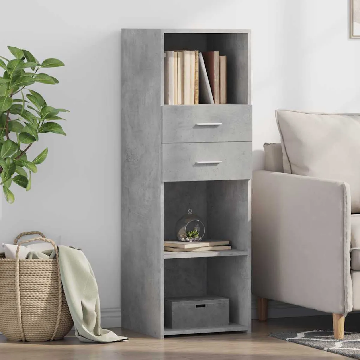 Non Communiqué Gris Vidaxl Buffet Haut Béton 40X42,5X124 Cm Bois D'ingénierie, Buffet, Placard, Armoire Latérale, Armoire, Armoire De 846162 - Image 3