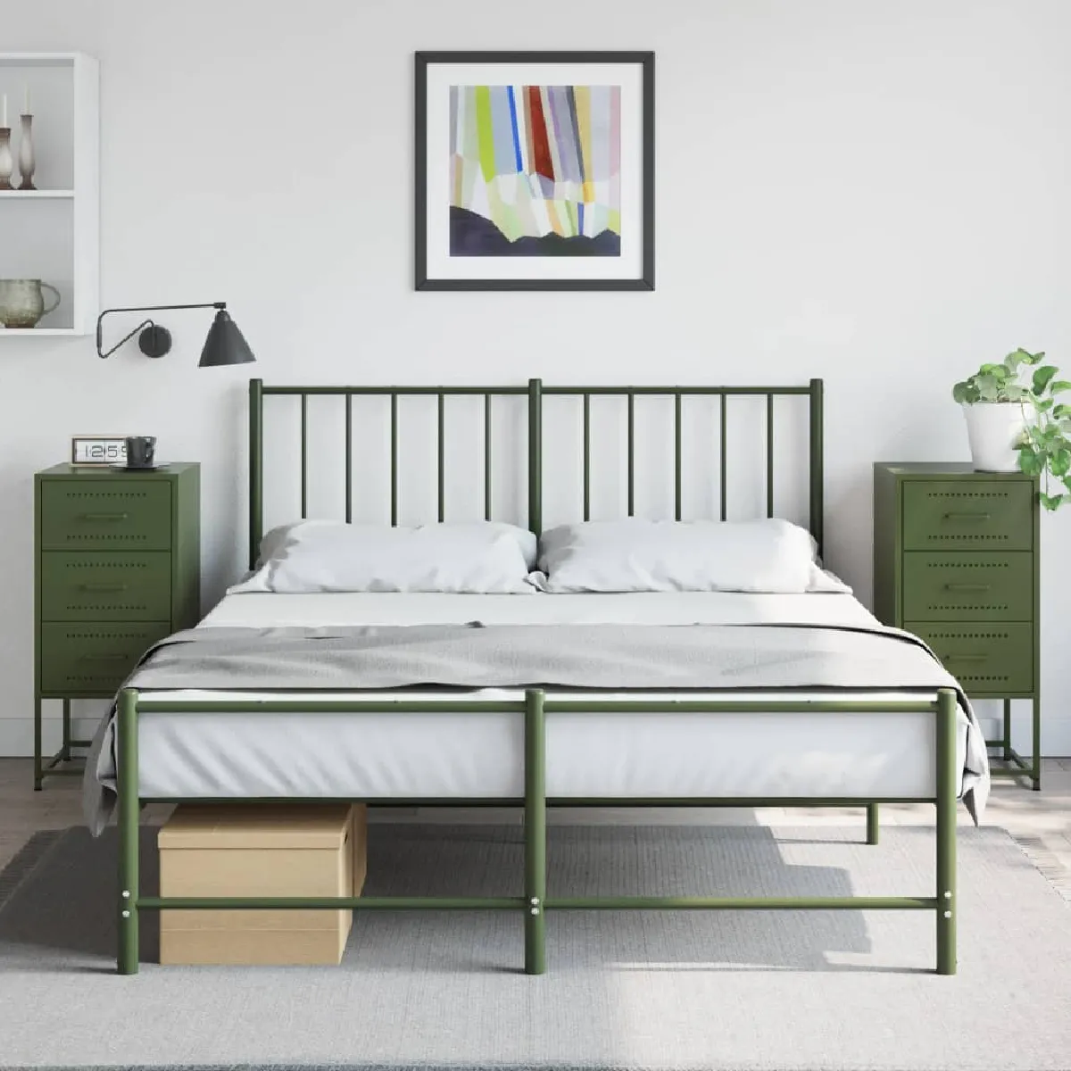Vidaxl Vert Tables De Chevet 2 Pcs - Olive