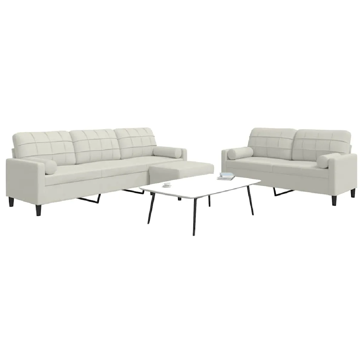 Vidaxl Ensemble De Canapés 3 Pcs Avec Coussins Et Traversins Velours - Image 3