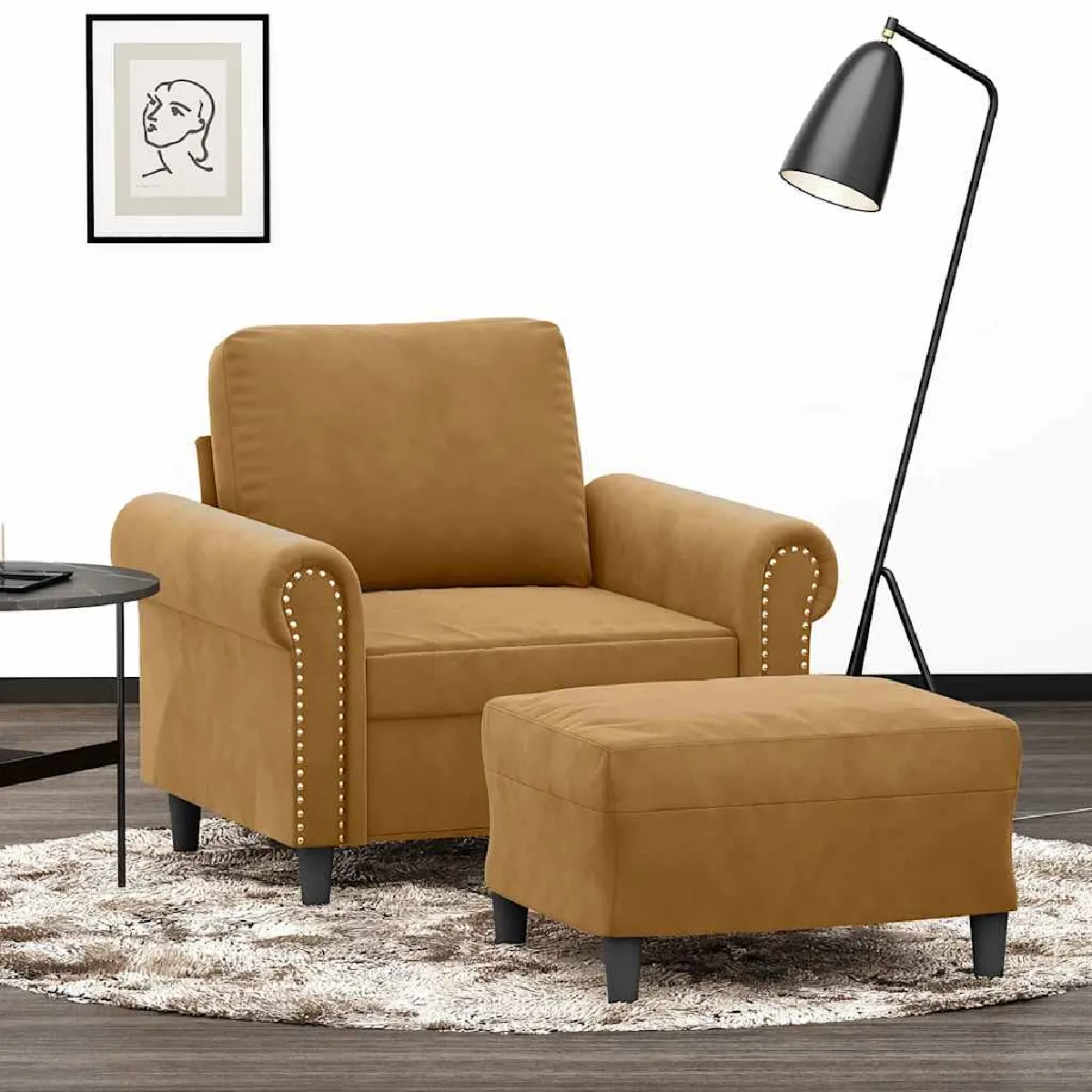 vidaXL Fauteuil avec repose pied - vue 2